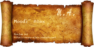 Mosó Alex névjegykártya